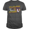 Image of HALLOQUEENS ARE BORN IN OCTOBER T SHIRT FUNNY HALLOWEEN