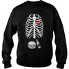 Image of Mens Beer Hamburger Skeleton Tee Pregnancy Costume Halloween