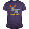 Image of I Love you Statement Winter Reindeer Cupid Kiss Mens TShirt by American Apparel