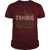 Image of Zombie Scary Funny Halloween Distressed T-Shirt
