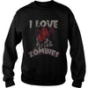 Image of I Love Zombies Funny Scary Halloween Distressed T-Shirt