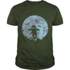 Image of A pumpkin scarecrow in the cornfield and Moon
