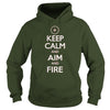 Image of Keep Calm Aim and Fire Hunting Shooting T Shirt SHIRT 2017