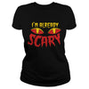 Image of I m ALREADY SCARY Halloween cat scared eyes