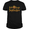Image of Hallokings are born in september funny halloween tshirt