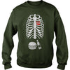 Image of Mens Beer Hamburger Skeleton Tee Pregnancy Costume Halloween