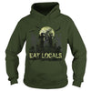 Image of Eat Locals Funny Zombie Halloween Distressed T-Shirt