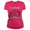 Image of I Love Zombies Funny Scary Halloween Distressed T-Shirt