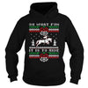 Image of ugly sweater christmas riding horse