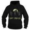 Image of Eat Locals Funny Zombie Halloween Distressed T-Shirt