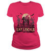 Image of Eat Locals Funny Zombie Halloween Distressed T-Shirt