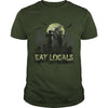 Image of Eat Locals Funny Zombie Halloween Distressed T-Shirt
