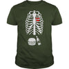 Image of Mens Beer Hamburger Skeleton Tee Pregnancy Costume Halloween