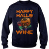 Image of Happy Hallo Wine TShirt Halloween Wine Lover halloween Tshirt