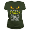 Image of I'm Really A Dragon Halloween Costume Shirt Easy Funny