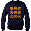 Image of EMOJI PUMPKIN T SHIRT FUNNY FACES HALLOWEEN THANKSGIVING