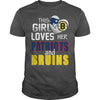 Image of This Girl Loves her Patriots And Bruins TShirt