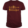 Image of Halloqueens are born in november funny halloween tshirt