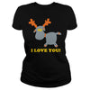 Image of I Love you Statement Winter Reindeer Cupid Kiss Mens TShirt by American Apparel