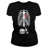 Image of Mens Beer Hamburger Skeleton Tee Pregnancy Costume Halloween
