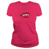 Image of Vampire Lips and Teeth Blood Drop Halloween Party T Shirt