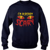 Image of I m ALREADY SCARY Halloween cat scared eyes