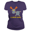 Image of I Love you Statement Winter Reindeer Cupid Kiss Mens TShirt by American Apparel