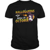 Image of HALLOQUEENS ARE BORN IN OCTOBER T SHIRT FUNNY HALLOWEEN