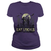 Image of Eat Locals Funny Zombie Halloween Distressed T-Shirt