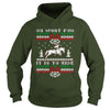 Image of ugly sweater christmas riding horse