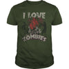 Image of I Love Zombies Funny Scary Halloween Distressed T-Shirt