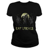 Image of Eat Locals Funny Zombie Halloween Distressed T-Shirt
