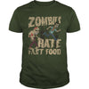 Image of Zombies Hate Fast Food Funny Halloween Distressed T-Shirt