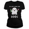 Image of I'M JUST HERE FOR BOOS SHIRT FUNNY HALLOWEEN WINE FOR ADULTS