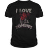 Image of I Love Zombies Funny Scary Halloween Distressed T-Shirt