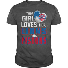 This Girl Loves Her Lions And Pistons TShirt