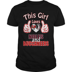 Girl Loves Noles And Buccaneers TSHirt