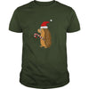 Image of Funny Hedgehog in Santa Hat Christmas T-shirt