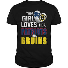 This Girl Loves her Patriots And Bruins TShirt