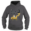 Image of 3rd Birthday Bulldozer Construction Party 3 Year Old Boy Toddler Kids TShirt