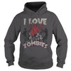 Image of I Love Zombies Funny Scary Halloween Distressed T-Shirt