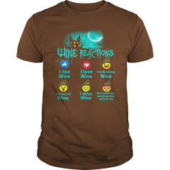 WINE REACTIONS T SHIRT HALLOWEEN COSTUME GIFT