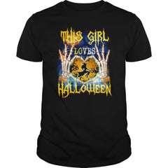 THIS GIRL LOVES HALLOWEEN T SHIRT HALLOWEEN COSTUMES