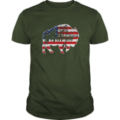 Buffalo Native American USA Flag T-Shirt