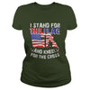 Image of I Stand For The Flag And Kneel For The Cross Patriot T shirt