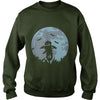 Image of A pumpkin scarecrow in the cornfield and Moon