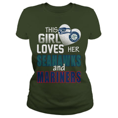 This Girl Loves Her Seahawks And Mariners TShirt