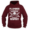 Image of Mens Plumber TShirt Honor And Respect Gift Apparel Tee