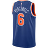 Image of Kristaps Porzingis New York Knicks Blue Swingman Jersey 2018 - 2019