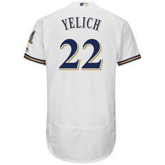 Christian Yelich Milwaukee Brewers Majestic Authentic Collection Flex Base Player Jersey – White